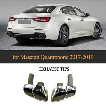 Auto Evacuare Sfaturi End toba de Eșapament Pentru Maserati Quattroporte 2017-2019 2 BUC Quad Sfaturi de Evacuare Țeavă de Oțel Inoxidabil