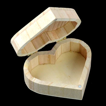 Bijuterii din lemn Cutie de Depozitare de Artizanat din Lemn in Forma de Inima Chic Art Noroi Bază DIY Cazuri de Stocare Pentru Bijuterii Accesorii Recipient