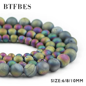 BTFBES 3A Placare Colorate decalaj margele carneol, 6, 8 și 10mm rotundă naturală piatra liber pentru bijuterii șirag de mărgele brățară face DIY Accesorii