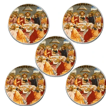 Colectie Isus Monede de Argint Set Festivalul de Suvenir Cadouri 5pcs de Argint, Monede de Metal de Artă Ornament pentru Ființa Umană Colectare