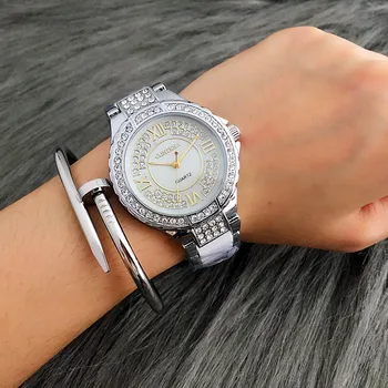CONTENA Top Brand de Lux Stras Brățară Ceas pentru Femei Ceasuri de Moda de Argint Cuarț Ceas Lady Oră montre homme reloj mujer