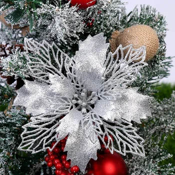 Decorațiuni Pentru Bradul De Crăciun Sclipici Artificiale Flori De Craciun Ornament De Crăciun Flori De Decorare Pom De Crăciun Pom De Crăciun
