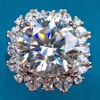 Noul Design 6 Carate Moissanite Inel cu Diamant Inimi și Săgeți Taie Trend Moda Bijuterii Accesorii