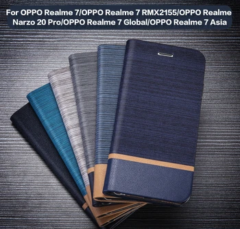 Portofel din piele de Caz Pentru OPPO Realme 7 RMX2155 7 Globale 7 Asia Telefon Caz Pentru OPPO Realme Narzo 20 Pro Caz Silicon Capac Spate