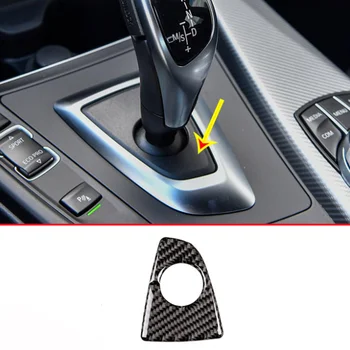 Real Fibra de Carbon Interior de Viteze Schimbare Panou Ornamental Pentru BMW Seria 3 F30 F33 F36 2013-2018 volan pe Stânga