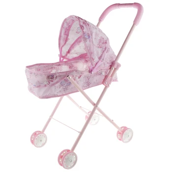 Roz Baby Doll Cărucior Cărucior Pliabil Mobilier De Pepinieră Carucior Copii Jucarii