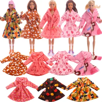 Se amestecă Papusa Haina de Iarna Flanel Haină de Blană Haină Rochie Haine Potrivite Barbie Papusa Jucărie 11.8 inch. Accesorii Mulțime Tinuta de culoare