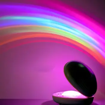 Studyset de Încărcare USB Shell Forma Noutate Colorat Curcubeu Lumina de Noapte Proiector Atmosferă de Lumină Acasă Decorare Roz/Verde