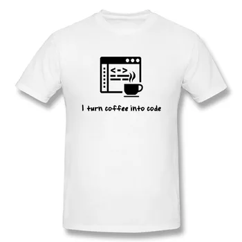 Transforma Cafeaua Intr-Cod T-Shirt Programator Glumă Limbaj De Calculator Maneci Scurte Amuzant Tricou Grafic Harajuku Hip Hop