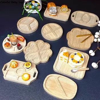 1 buc 1:12 casă de Păpuși în Miniatură Placa de Simulare Tava Model Desert Fructe Pâine Sushi Tava de Alimentare de Decor Bucatarie de Jucarie