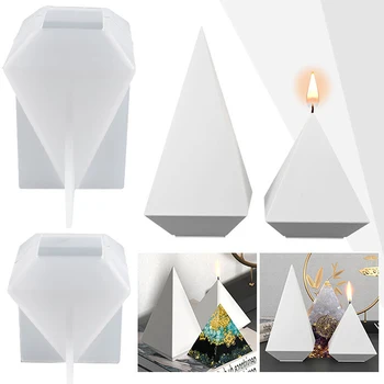 1 buc Inel Titular Con Rășină Mucegai DIY Piramidă Hexagonală Silicon Matrite lumanari de Rășină de Turnare Sapun Lumanare Aromatherapy