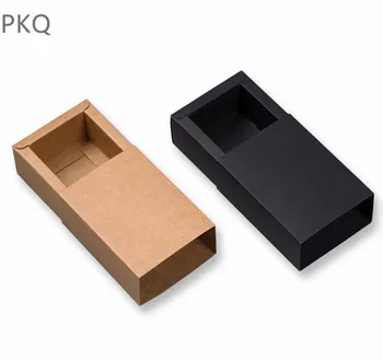 12 Dimensiuni 10buc Mare negru, hârtie kraft cadou cutie mică de carton kraft sertar cutie de mari dimensiuni alb cutie de hârtie pentru tricou