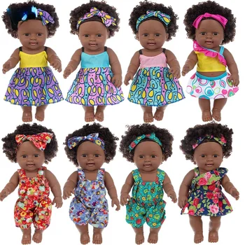 12 țoli American Renăscut Negru Baby Doll Baie de Joaca Plin de Silicon Vinil Păpuși Realiste Copil Nou-născut Păpușă Jucărie Fata de Jucarii Cadou