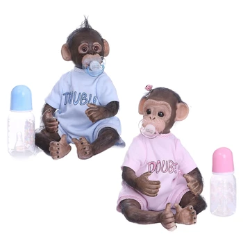 15.8 inch 40 cm Renăscut Baby Dolls Maimuță Minunat Papusa Moale de Silicon, Corp din Bumbac Confortabil Mohair Realiste Jucarii Însoțească Cadou