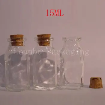 15ml Transparent Flacon de Sticlă Cu dop de Plută,15cc Gol Container Cosmetice,Machiaj Sub-îmbuteliere(50PC/Lot)