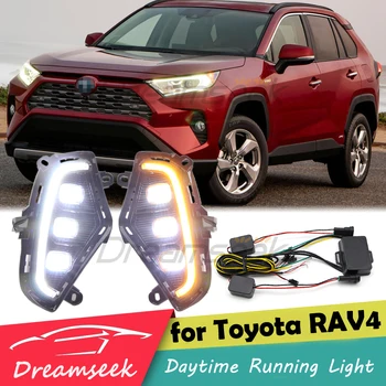 2 Culoare Pentru Toyota RAV4 XA50 2019 2020 2021 2022 LED DRL Daytime Running Light Lampa de Ceață Cu Conducere Secvențială, Lampa de Semnalizare