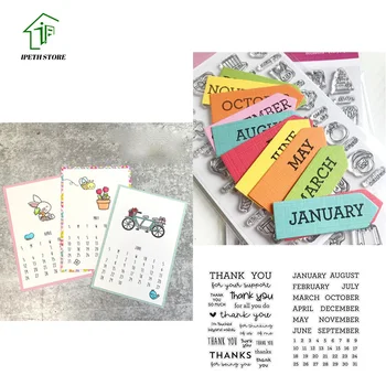 2020 Cuvânt Nou Calendar Perpetuu Clar Timbre pentru Scrapbooking DIY album carduri decor de Relief
