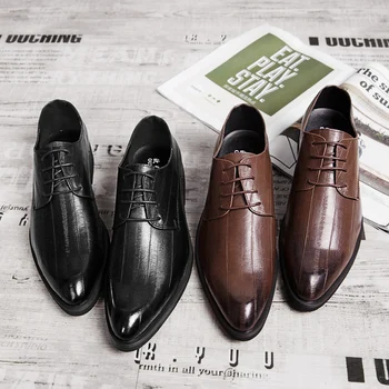 2020 primăvară nouă formale pantofi stil Britanic de brand de moda pentru bărbați pantofi dantela social în aer liber din piele pantofi de designer de pantofi pentru bărbați