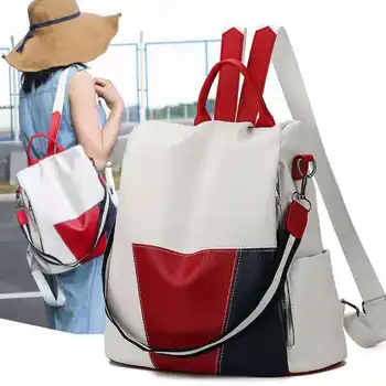 2021 nova alta qualidade couro mochila feminina anti-roubo mochila de viagem grande capacidade sacos de para escola adolescentes
