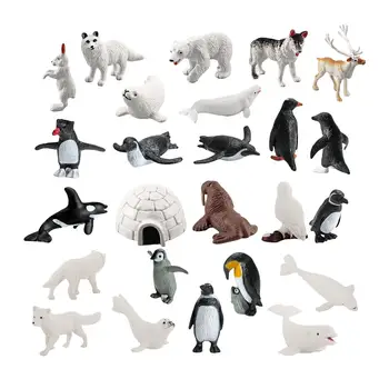 26Pcs Realist Polar Animale Figurine Model Statui Mici pentru Copii Cadouri