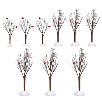 9Pcs Crăciun Goale Ramură Copaci Artificiale Pomi de Iarnă de Afișare Decor Copaci de Grădină Crăciun Semineu Decor de Basm
