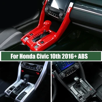 ABS Mat/carbon/red Pentru Honda Civic al 10-lea 2016-2020 accesorii Auto gear shift knob capacul lateral decor Capac Tapiterie auto styling
