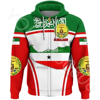 Africana Tricoul Somalezi și Active Flag Hoodie Vintage Harajuku Athleisure Print Zip-Up Îmbrăcăminte pentru Bărbați Tricou