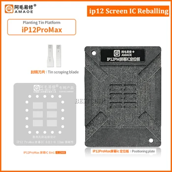 Amaoe BGA Matrita Pentru IPhone X XS MAX 11 12 PRO MAX Touch Screen IC 6 in1 Magnetic Reballing reball Kit Platforma de Căldură Șablon