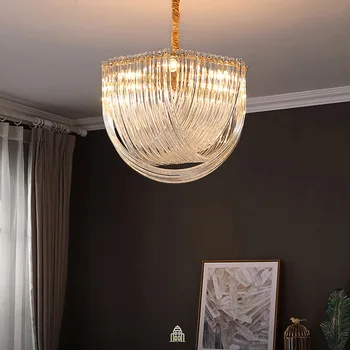 American Cupru Candelabru De Iluminat Camera De Zi Moderne, Creative, Lampă De Cristal Simplu, Sufragerie, Dormitor Perdeaua De Lumină
