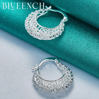 Blueench Argint 925 Gol Mare Cercei Ureche Clipuri pentru Femei Petrecerea de Nunta Personalitate Generoasa de Bijuterii de Moda