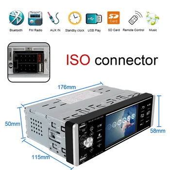 Bluetooth Inteligent AI Voce FM 3-USB 1 Din 5.2 Inch Mp5 Player Bidirecțional de Interconectare Atingeți Radio Auto Reverse Image