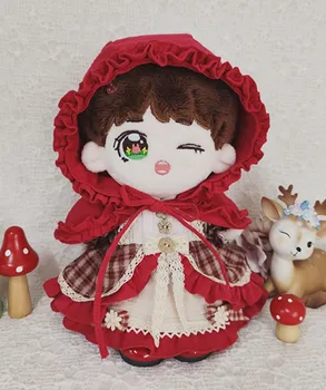 Bumbac Papusa se potrivește 20cm dimensiune moda Nouă Mori două piese Little Red Riding Hood Costum Pelerina + rochie Rosie din Bumbac haine Papusa