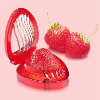 Capsuni Fructe Slicer Cutter Sculptură Instrument Salata de Tăiere din Oțel Inoxidabil de capsuni tăietor de Fructe slicer Portabil Gadget-uri de Bucătărie