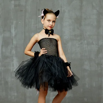 Cat Cosplay Fată Copilul Tutu Rochii de Petrecere de Halloween, Costume de Nou-născuți Haine Fata Pisica Fete pentru Copii Haine pentru Petrecerea de Ziua