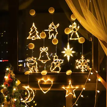Craciun cu LED-uri de Lumină Fulg de zăpadă Moș crăciun Agățat Fraier Lampa Fereastra Ornamente de Decor pentru Acasă de Crăciun Navidad 2023 Anul Nou Decor