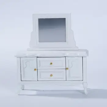 Creative Simulare De Cabinet Suprafață Netedă Stocarea Model De Dulap 1/12 Scară Mini Masa De Toaleta