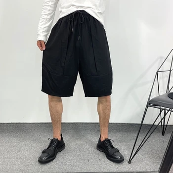 De vară de moda pentru bărbați de mari dimensiuni inchis Departamentul de simplu culoare solidă vrac salopete pantaloni scurți street style hip-hop tendință Harlan pantaloni