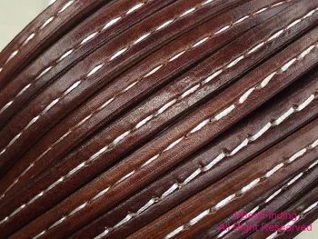 Dificultate de lemn Dulce piele Antic brun Cusute 10x6mm lemn dulce din piele de cablu