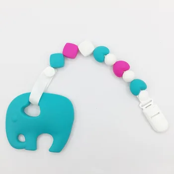 Elefant Suzeta Clipuri Silicon dentiție jucării Drăguț Copil Dentitie Lanțuri Jucărie Pandantiv pentru Suzete pentru Copii în condiții de Siguranță Transportator pandantiv