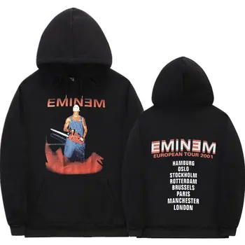 Eminem Turneu European ' 90 Hip Hop Rap Promo Hanorac Hot Nou Print Jachete Bărbați Femei Pulover Supradimensionat Streetwear Topuri Hoody