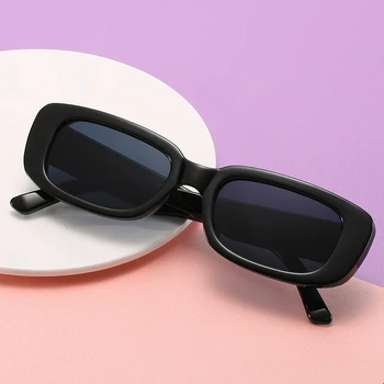 Epocă Pătrat Negru Ochelari De Soare Pentru Femei Brand De Lux Mic Dreptunghi Ochelari De Soare De Sex Feminin Gradient Oglindă Clară Oculos
