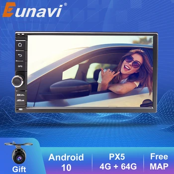Eunavi 2 Din Universal Android 10 radio Auto audio GPS auto multimedia Player Universal WIFI Navigare Touch screen Subwoofer