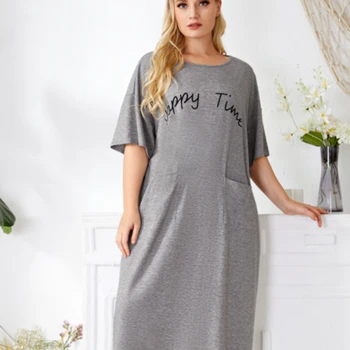 Femei cămașă de noapte Sleepshirt Moale Plus Dimensiune Sleepwear cămașă de Noapte Vrac de Somn Confortabile Rochie de Semnalizare Maneca Cămașă de noapte Body