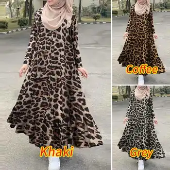 Femeile franceze de Imprimare Rochie Musulman Dubai turc Unduiri Rochie Caftan Maxi Vestidos de sex Feminin Butonul Islam Îmbrăcăminte Roba d