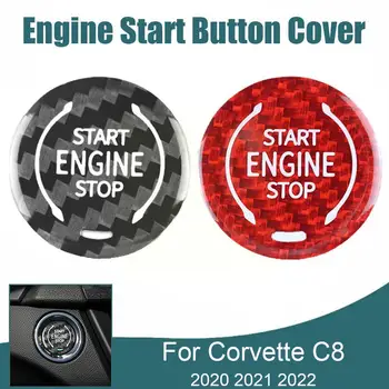 Fibra De Carbon Pentru Corvette C8 2020 2021 2022 Accesorii Auto Pornire Motor Buton De Oprire De Ornamente De Interior Acoperire Autocolant N9e1