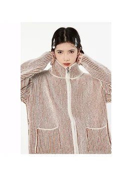 Harajuku Streetwear Tricotaje Jumper Îmbrăcăminte Topuri Femei Plus Dimensiune Toamna Zip Buzunar Cardigan Femei Largi Sweatercoat Moda
