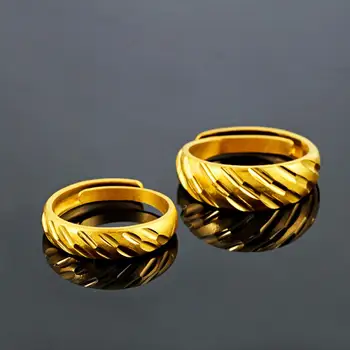 HOYON Original cu Aur de 24K Culoare de Moda de Meteoriți Cuplu Inel de Deschidere Inel Reglabil pentru Femei bijuterii cadou de nunta