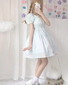 Japoneze lolita moale sora rochie dulce fată drăguță falbala talie mare victorian rochie kawaii fata de gothic lolita op loli cos