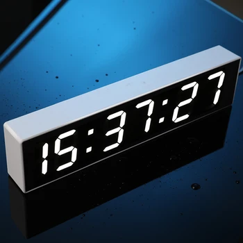 Led Digital Inteligent Ceas cu Alarma Electronic Temperatura Data Bluetooth Oglindă Ceas Deșteptător Masă Despertador Decor Birou BJ50NZ