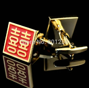 Livrare gratuita Camasa Butoni de aur-culoare Chineză cuvinte design hotsale cupru material butoni whoelsale&retail